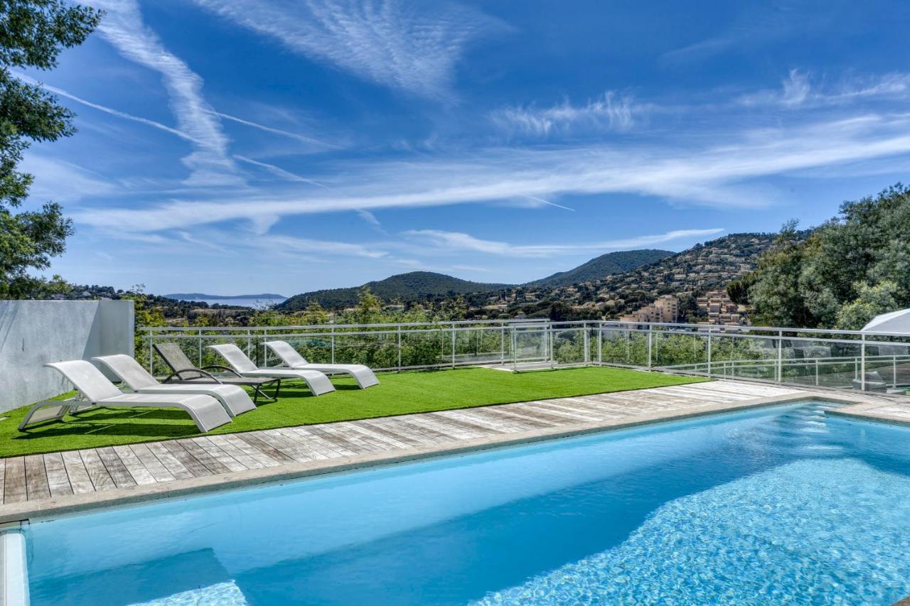 Beautiful Contemporary Villa With Sea View, Heated Swimming Pool, Near Saint Tropez Cavalaire-sur-Mer Esterno foto